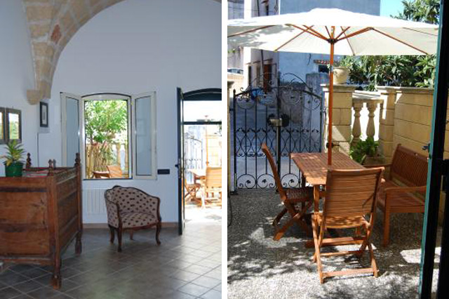 Salotto con cortile